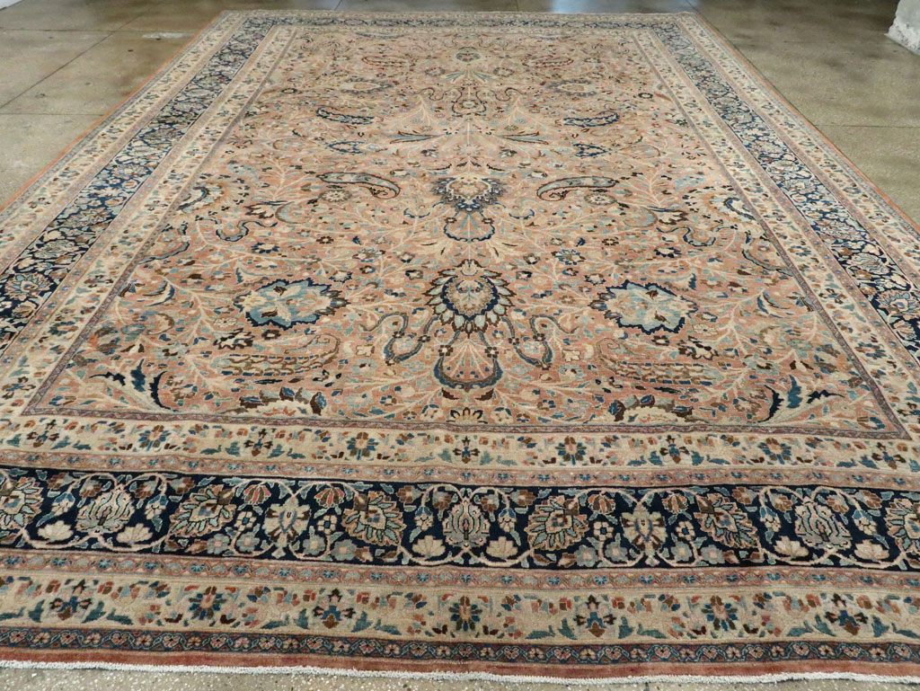 Antique Persian Mashad Large Room Size Carpet, No.19118 - Galerie Shabab
