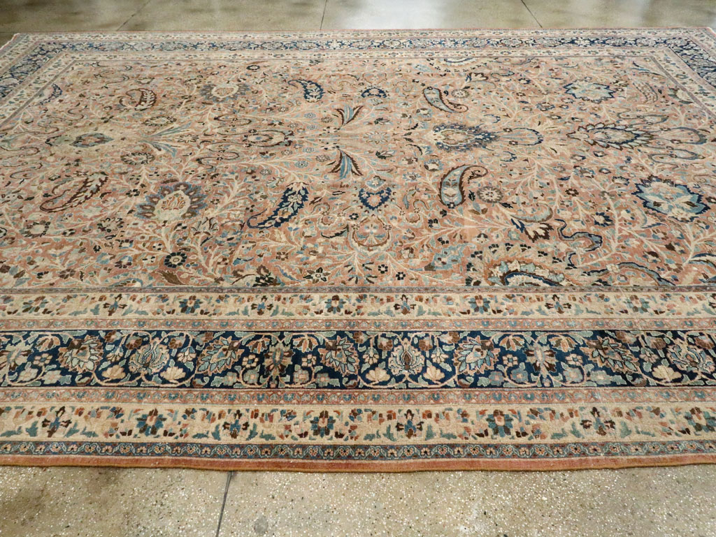 Antique Persian Mashad Large Room Size Carpet, No.19118 - Galerie Shabab