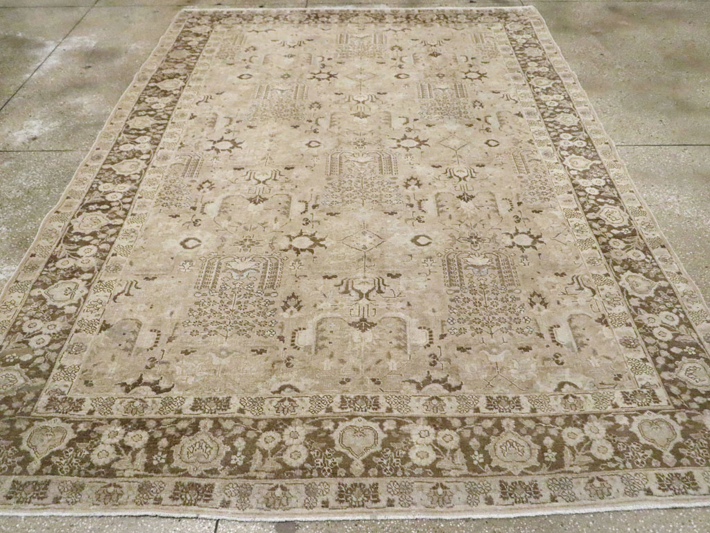 Vintage Persian Tabriz Small Room Size Carpet, No.19171 - Galerie Shabab