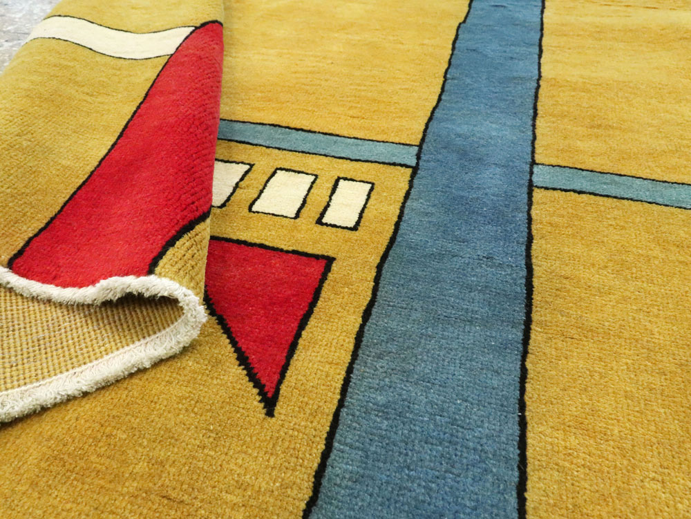 Vintage Persian Deco Rug, No.19178 - Galerie Shabab