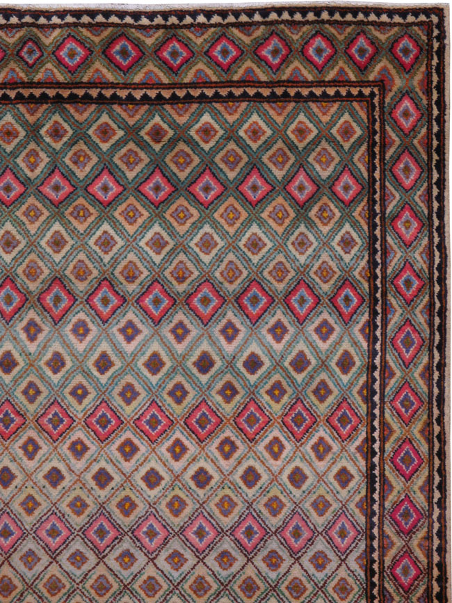 Vintage Kashan Deco Rug, No.19195 - Galerie Shabab