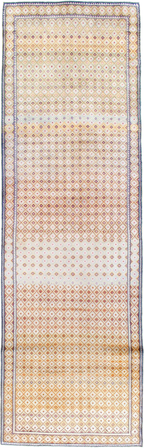 Vintage Persian Kashan Deco Wide Gallery Runner, No.19196 - Galerie Shabab