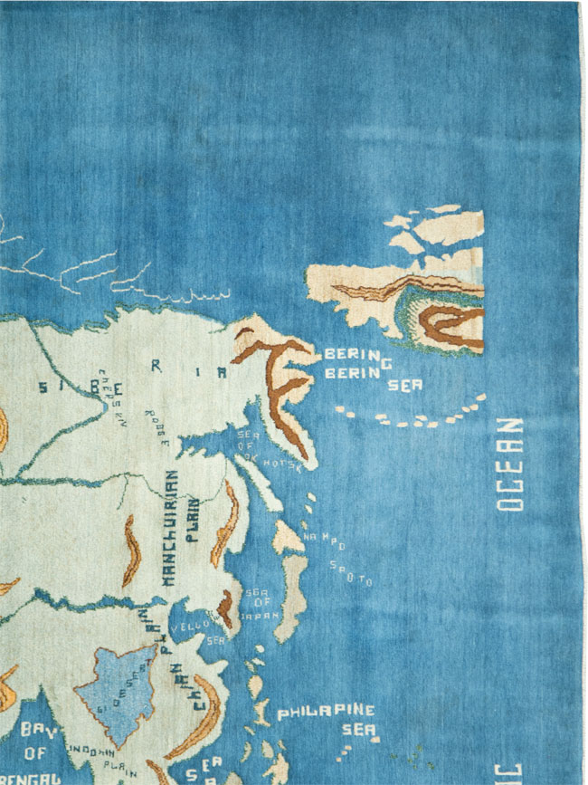 Vintage Persian Mashad Map Carpet, No.19249 - Galerie Shabab