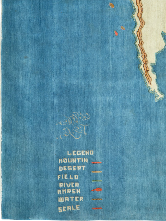 Vintage Persian Mashad Map Carpet, No.19249 - Galerie Shabab