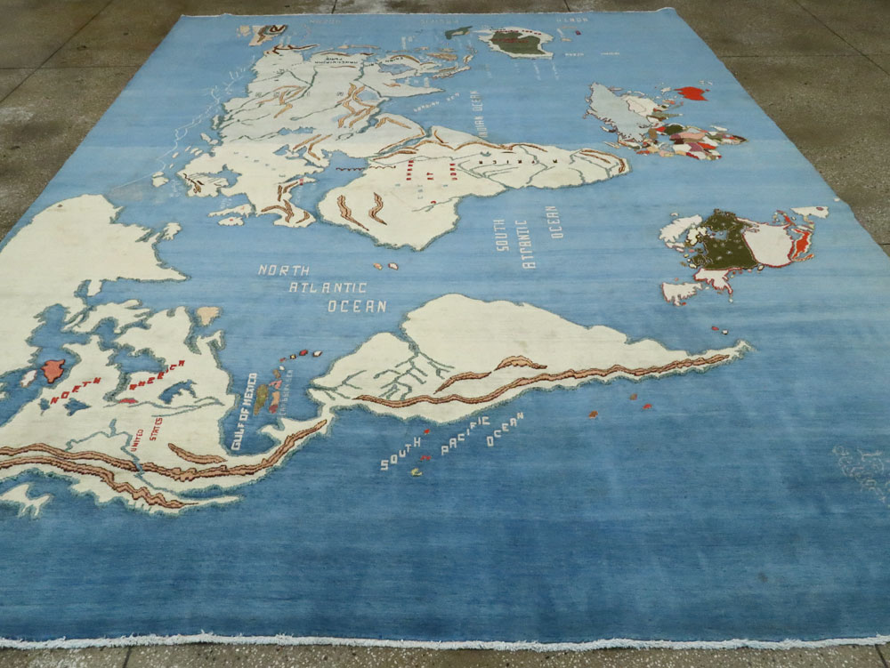 Vintage Persian Mashad Map Carpet, No.19249 - Galerie Shabab