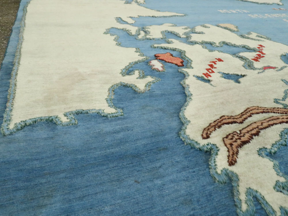 Vintage Persian Mashad Map Carpet, No.19249 - Galerie Shabab