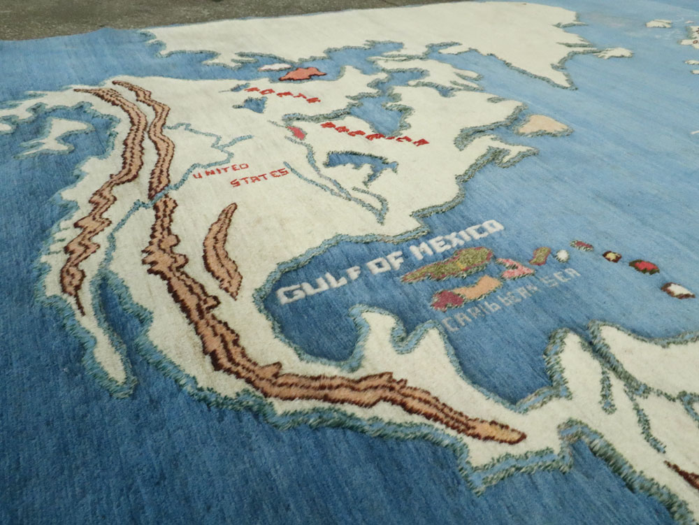 Vintage Persian Mashad Map Carpet, No.19249 - Galerie Shabab