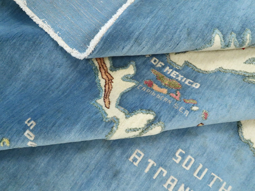 Vintage Persian Mashad Map Carpet, No.19249 - Galerie Shabab