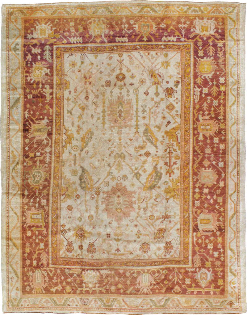 Antique Turkish Oushak Carpet, No.19942 - Galerie Shabab