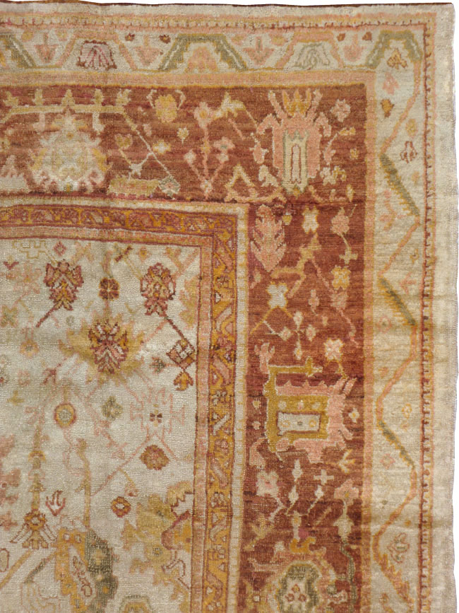 Antique Turkish Oushak Carpet, No.19942 - Galerie Shabab