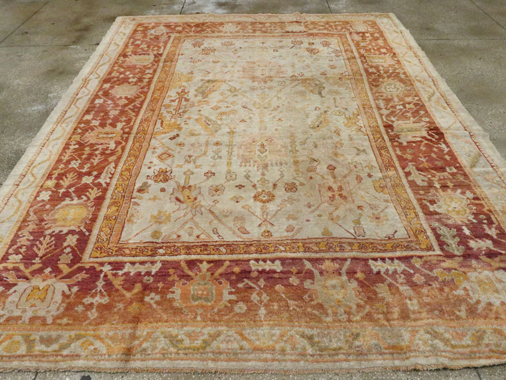 Antique Turkish Oushak Carpet, No.19942 - Galerie Shabab