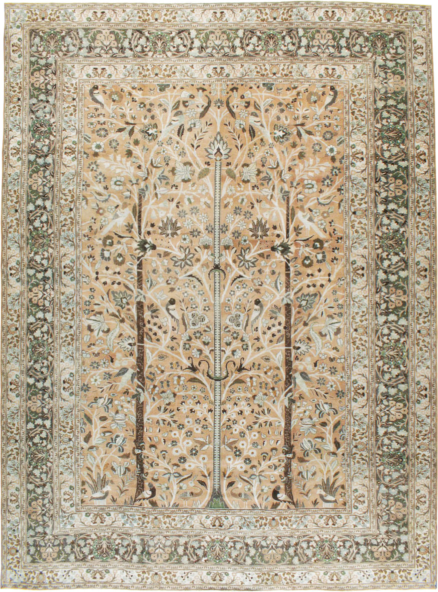 Vintage Persian Mashad Carpet, No.20022 - Galerie Shabab