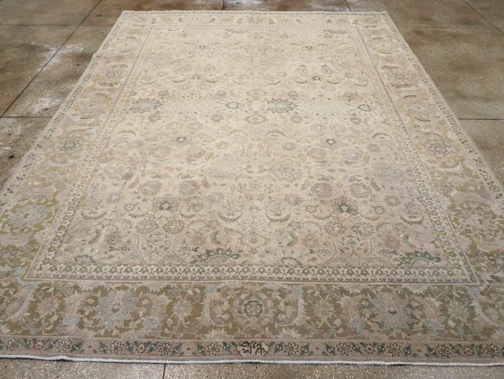 Vintage Persian Tabriz Room Size Carpet, No.20031 - Galerie Shabab