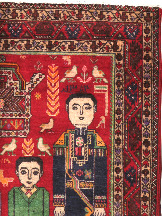 Vintage Persian Pictorial Malayer Rug, No.20057 - Galerie Shabab