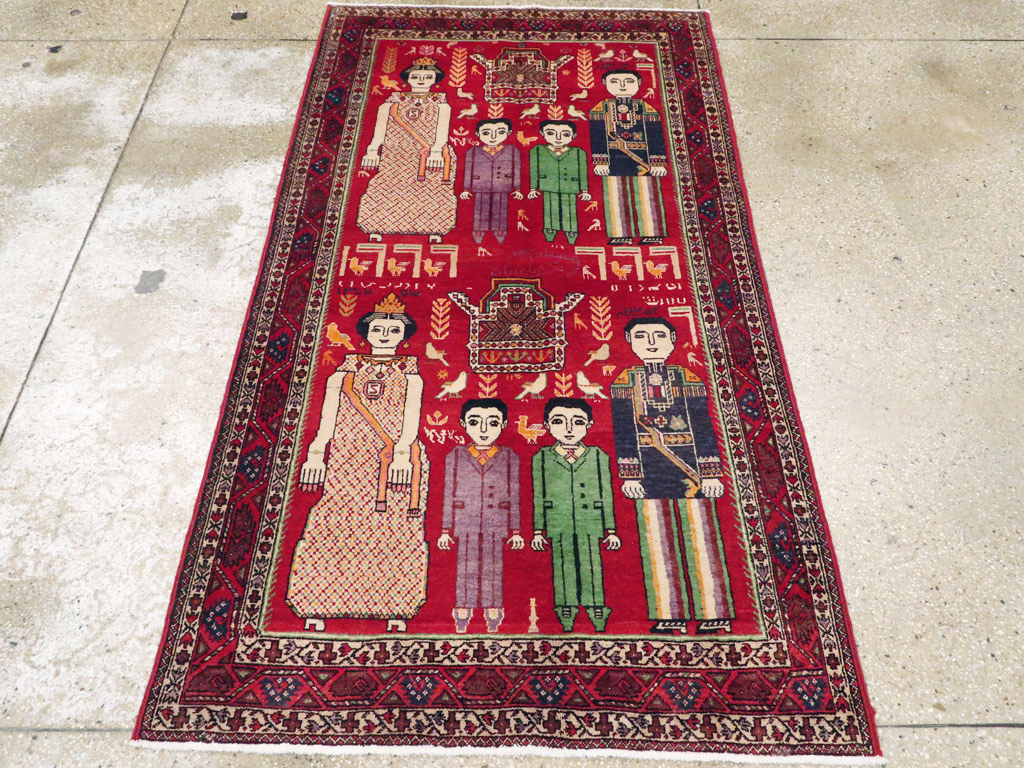 Vintage Persian Pictorial Malayer Rug, No.20057 - Galerie Shabab