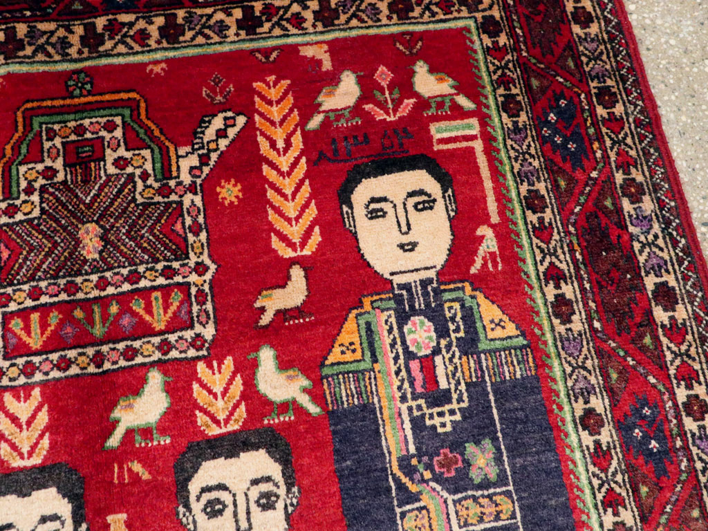 Vintage Persian Pictorial Malayer Rug, No.20057 - Galerie Shabab