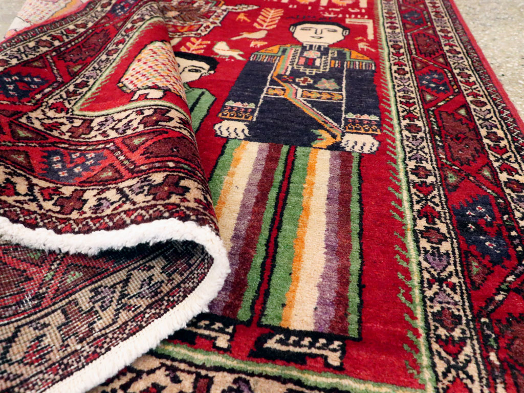 Vintage Persian Pictorial Malayer Rug, No.20057 - Galerie Shabab