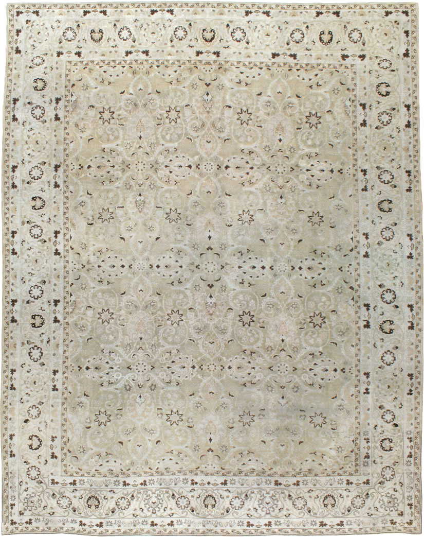 Vintage Persian Mashad Room Size Carpet, No.20082 - Galerie Shabab