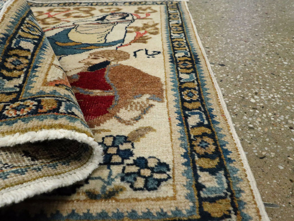 Vintage Persian Tabriz Pictorial Rug, No.20090 - Galerie Shabab