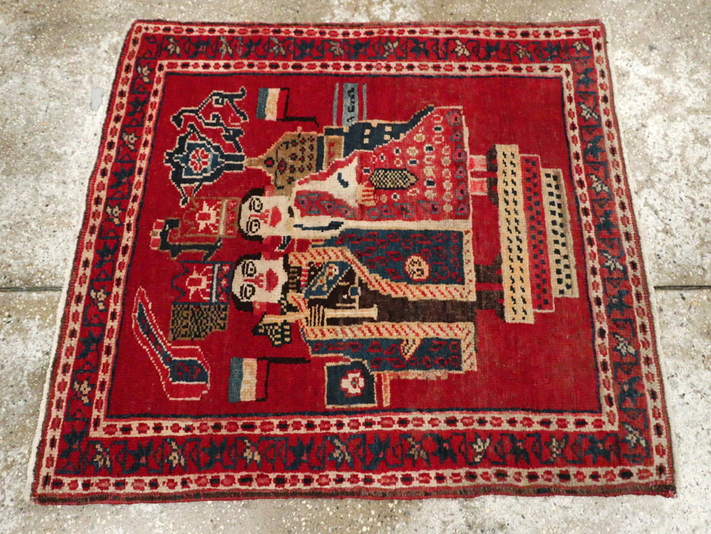Antique Persian Heriz Pictorial Rug (Pair: 1 of 2), No.20091 - Galerie Shabab