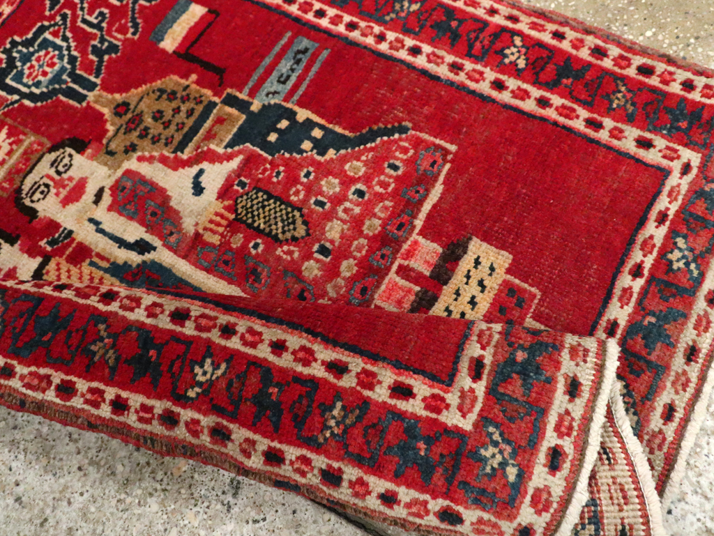 Antique Persian Heriz Pictorial Rug (Pair: 1 of 2), No.20091 - Galerie Shabab