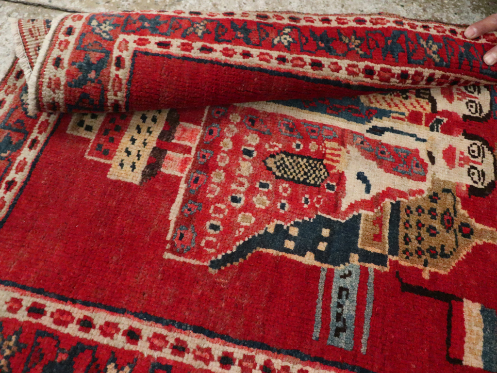 Antique Persian Heriz Pictorial Rug (Pair: 1 of 2), No.20091 - Galerie Shabab