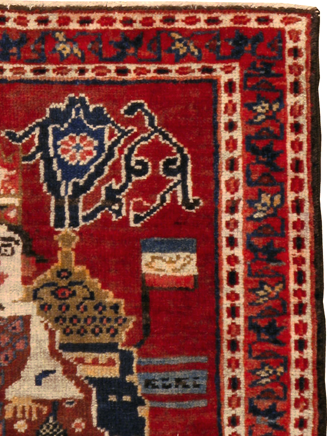 Antique Persian Heriz Pictorial Rug (Pair: 2 of 2), No.20092 - Galerie Shabab