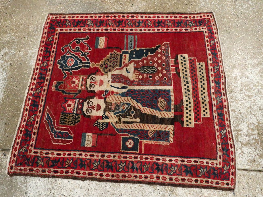 Antique Persian Heriz Pictorial Rug (Pair: 2 of 2), No.20092 - Galerie Shabab