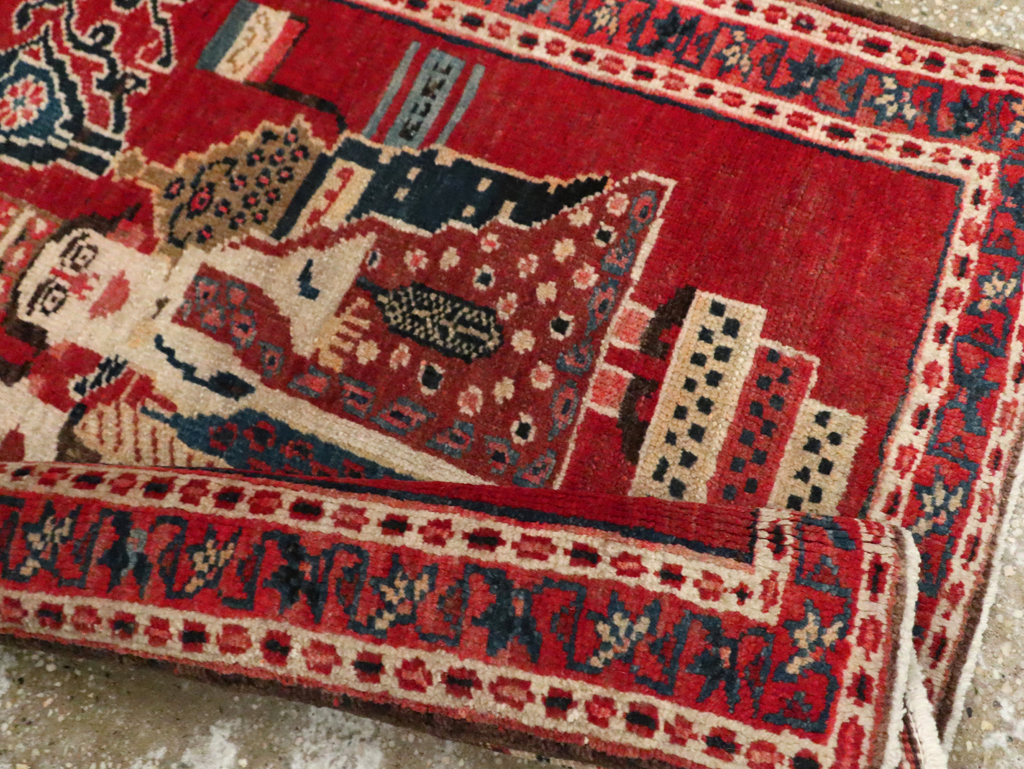 Antique Persian Heriz Pictorial Rug (Pair: 2 of 2), No.20092 - Galerie Shabab