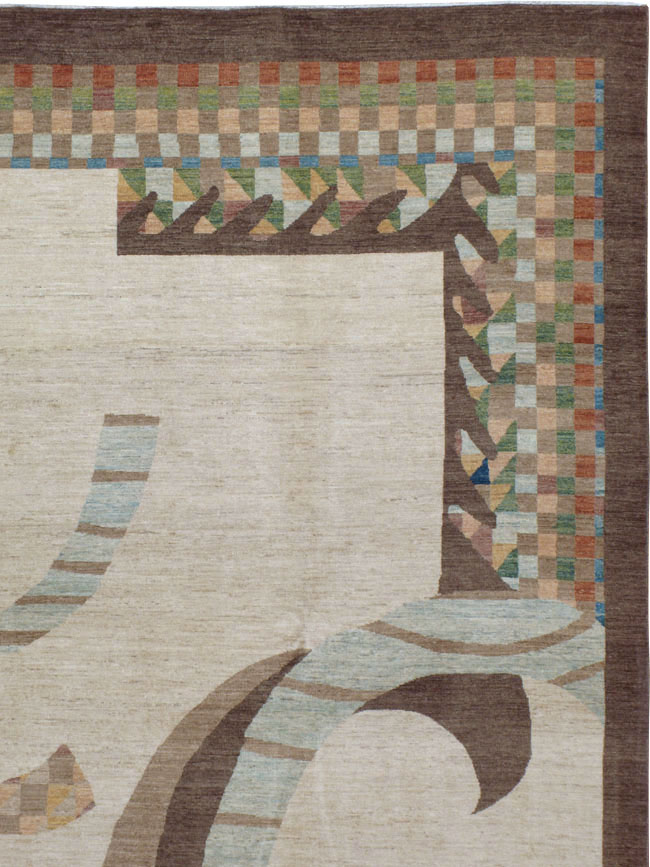Persian Tabriz Modernist Carpet, No.20109 - Galerie Shabab