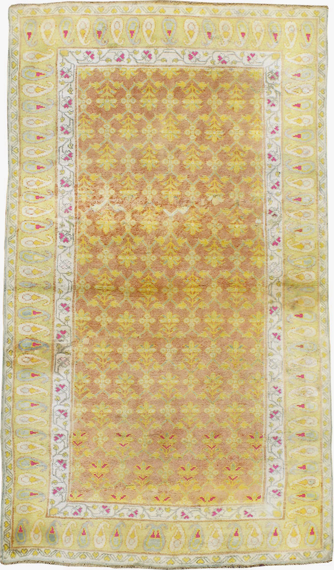Vintage Indian Cotton Agra Rug, No.20114 - Galerie Shabab