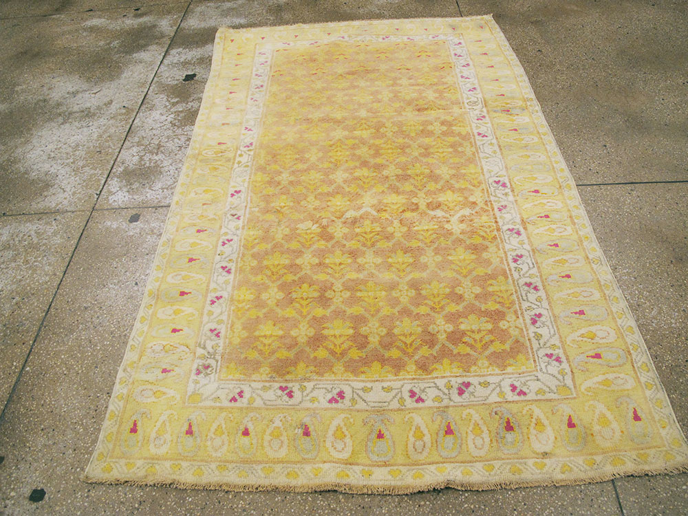 Vintage Indian Cotton Agra Rug, No.20114 - Galerie Shabab