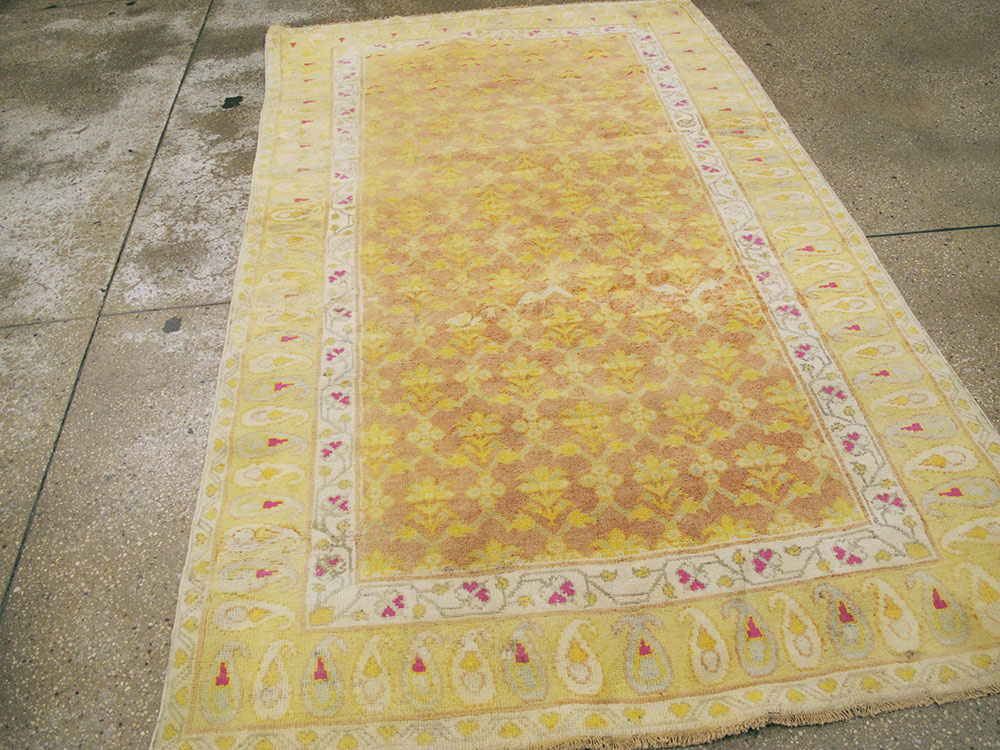 Vintage Indian Cotton Agra Rug, No.20114 - Galerie Shabab