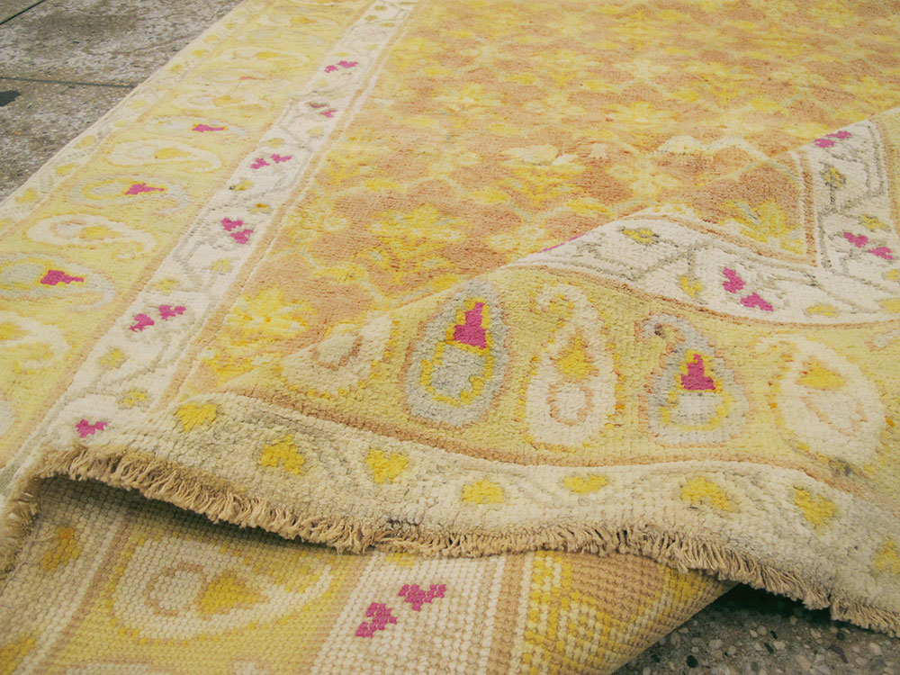 Vintage Indian Cotton Agra Rug, No.20114 - Galerie Shabab