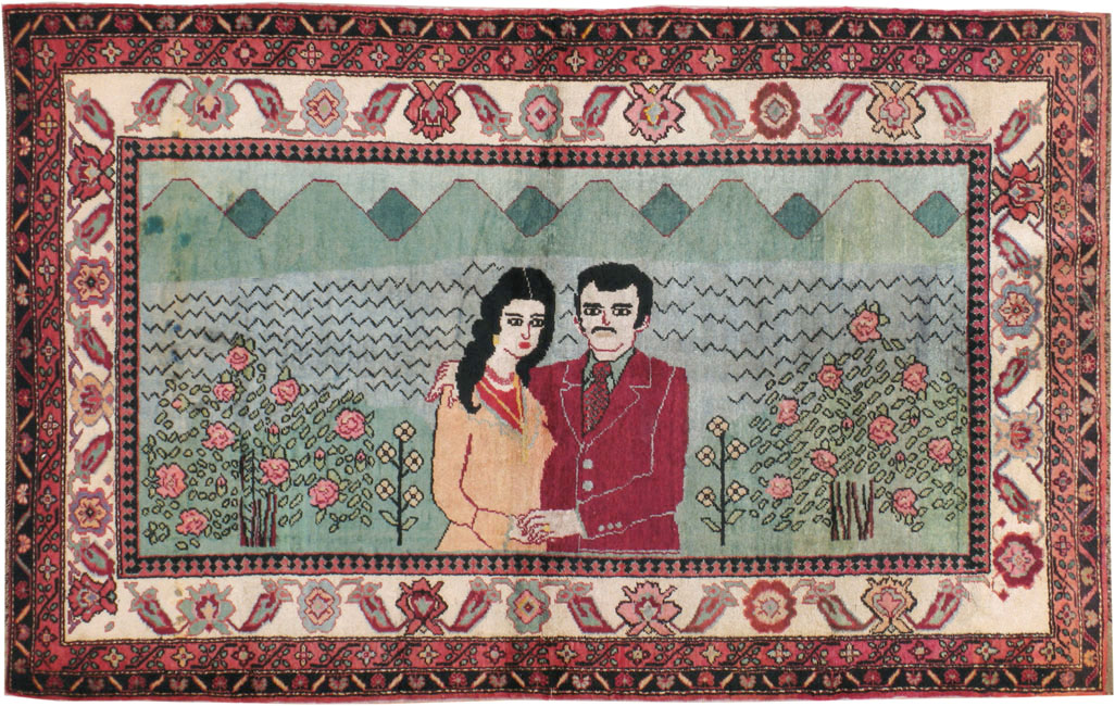 Vintage Caucasian Karabagh Pictorial Rug, No.20152 - Galerie Shabab