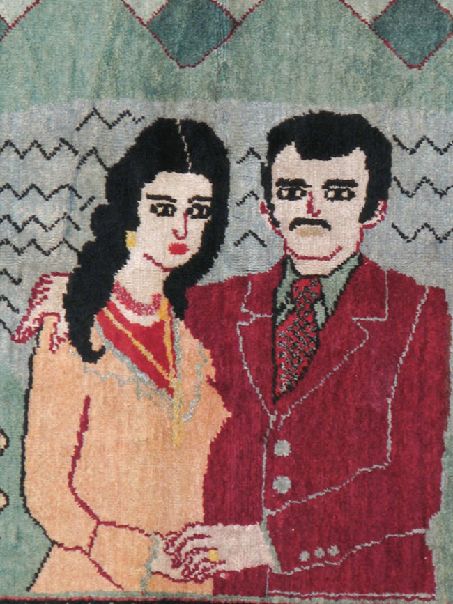 Vintage Caucasian Karabagh Pictorial Rug, No.20152 - Galerie Shabab