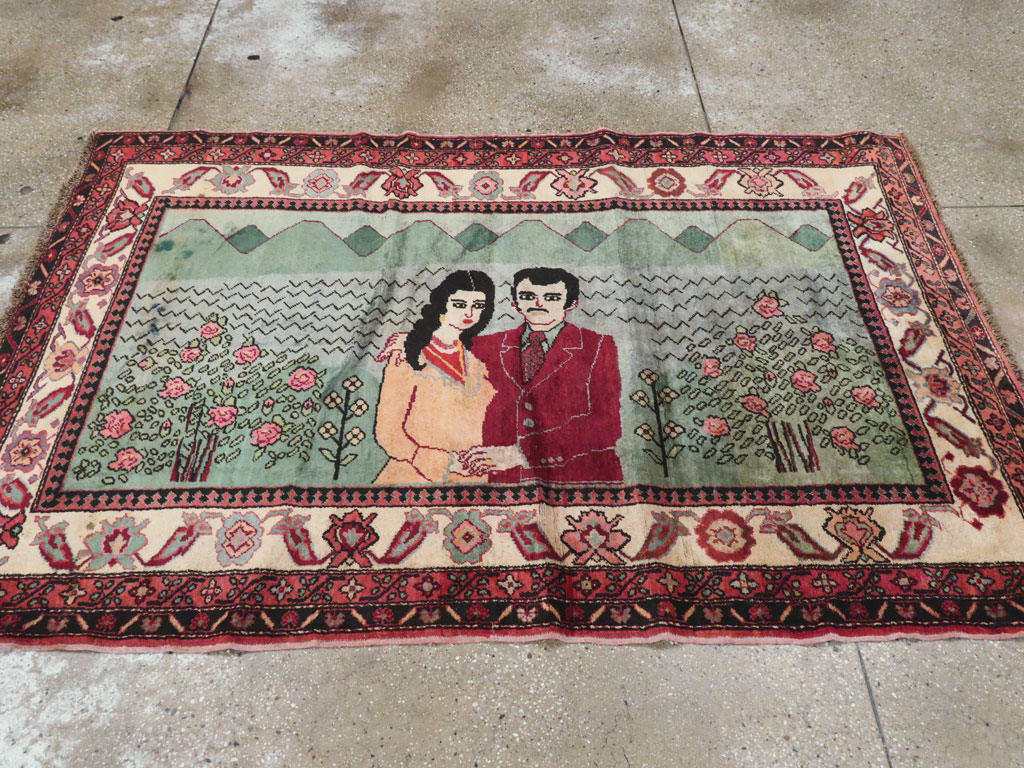 Vintage Caucasian Karabagh Pictorial Rug, No.20152 - Galerie Shabab