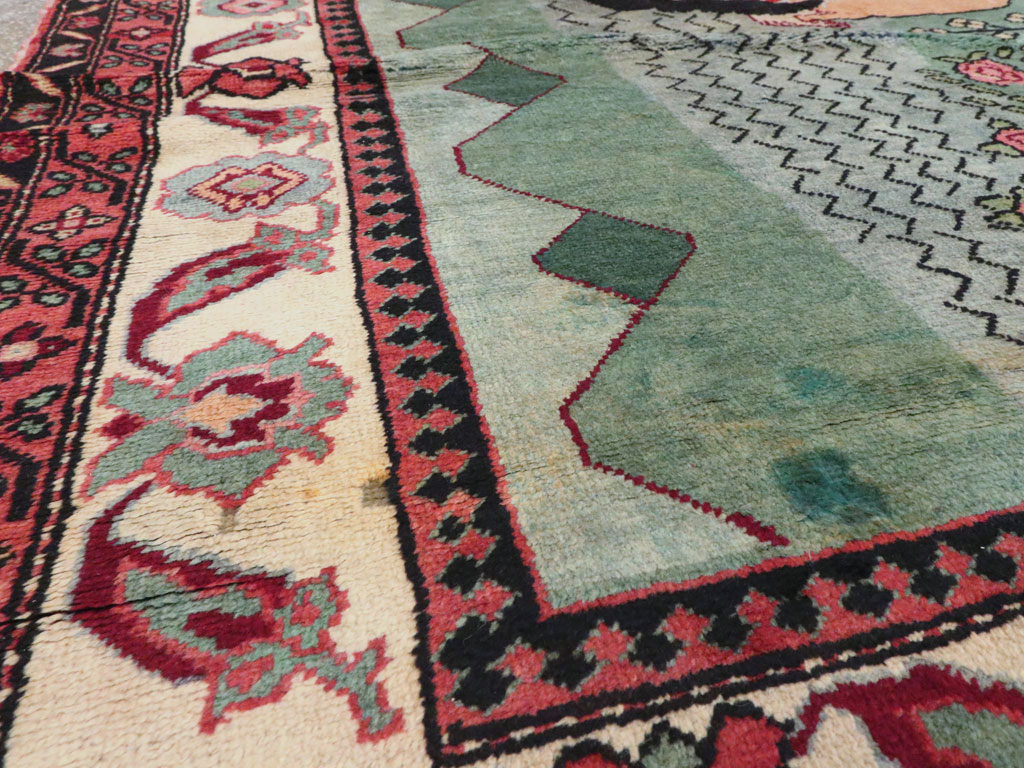 Vintage Caucasian Karabagh Pictorial Rug, No.20152 - Galerie Shabab