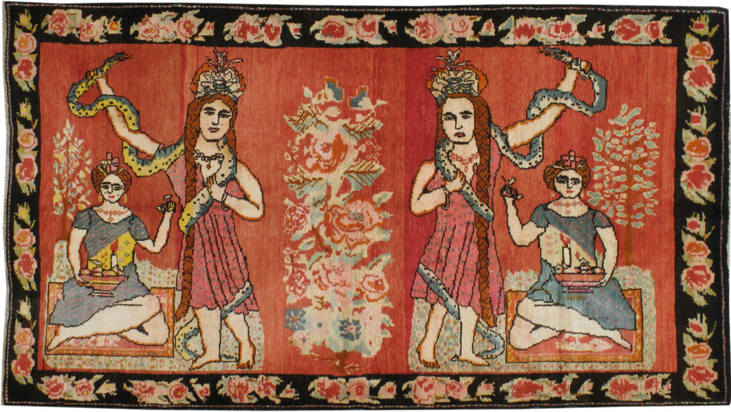 Vintage Caucasian Karabagh Pictorial Rug, No.20153 - Galerie Shabab