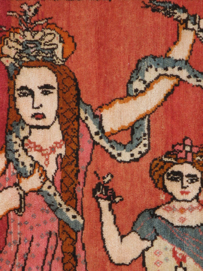 Vintage Caucasian Karabagh Pictorial Rug, No.20153 - Galerie Shabab