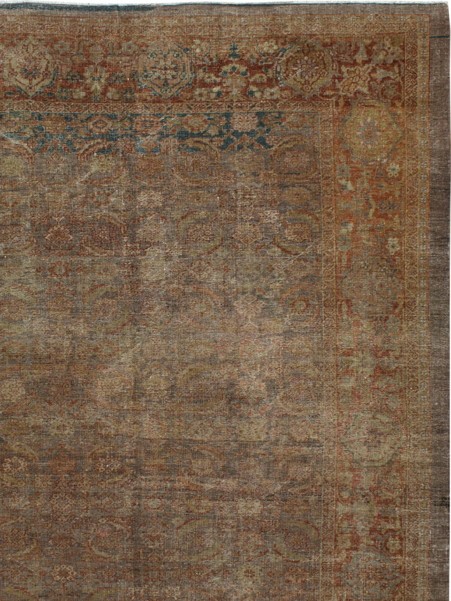 Distressed Antique Mahal Carpet, No.20183 - Galerie Shabab
