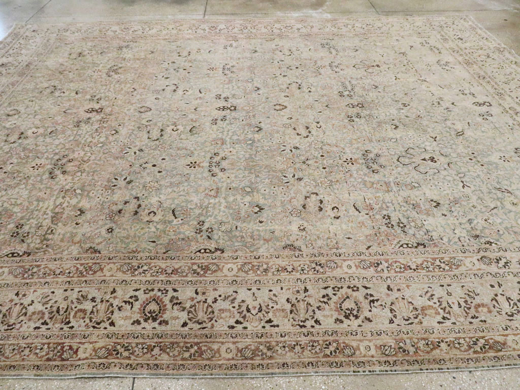 Antique Persian Mashad Large Room Size Carpet, No.20217 - Galerie Shabab
