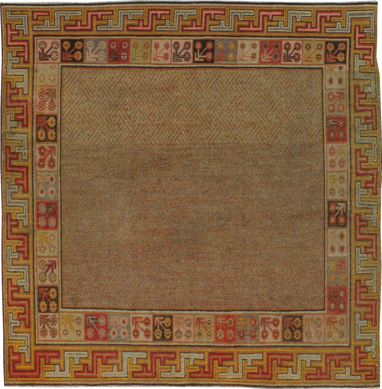 Antique Khotan Square Rug, No.20264 - Galerie Shabab
