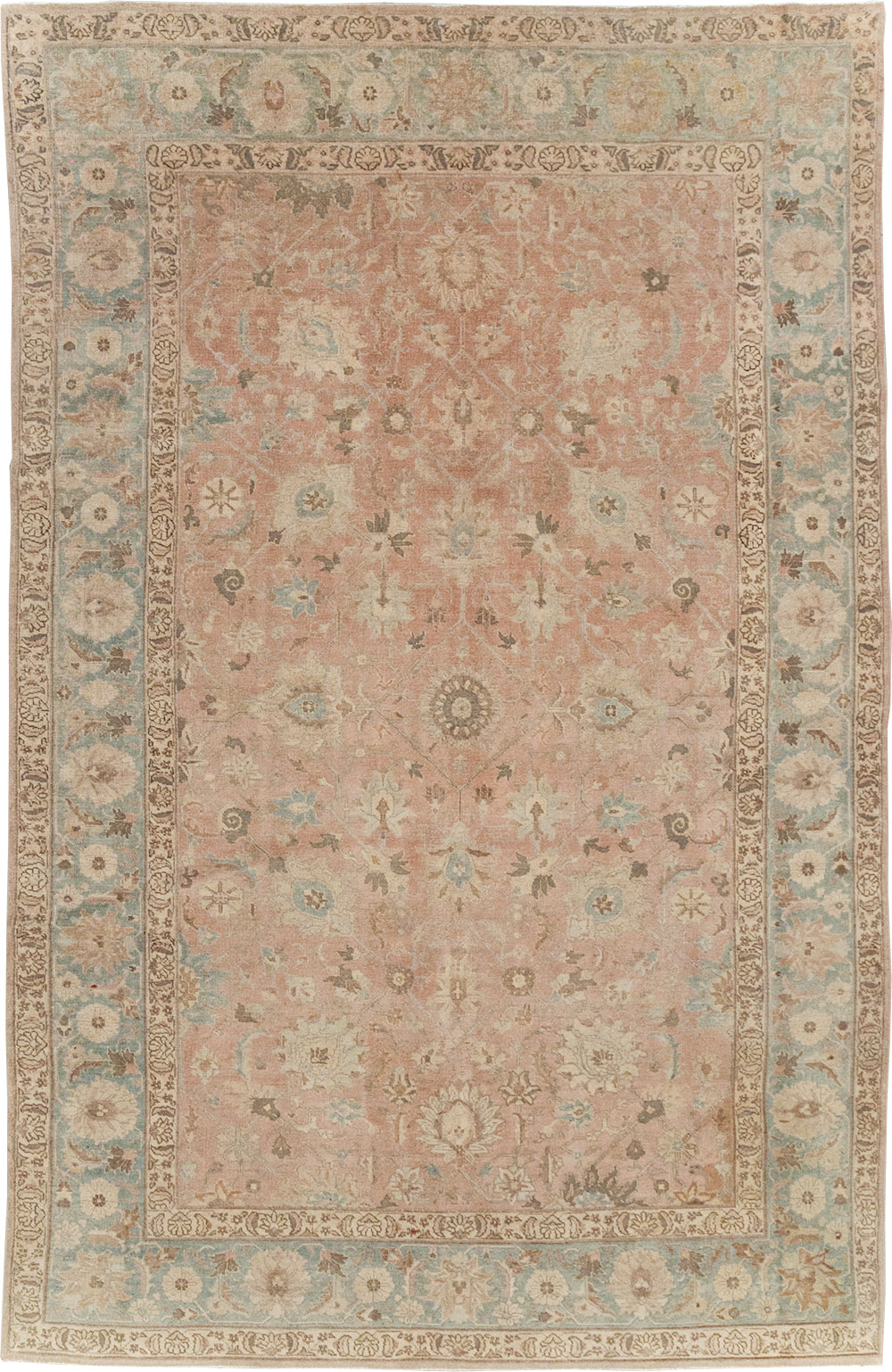 Antique Persian Tabriz Accent Carpet, No.20290 - Galerie Shabab