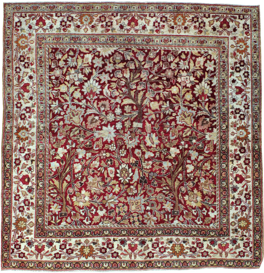 Vintage Persian Mashad Square Carpet, No.20328 - Galerie Shabab