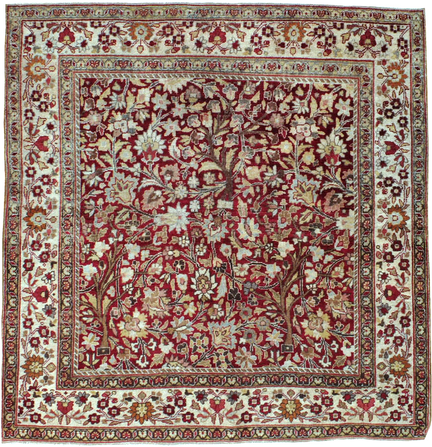 Vintage Persian Mashad Square Carpet, No.20328 - Galerie Shabab