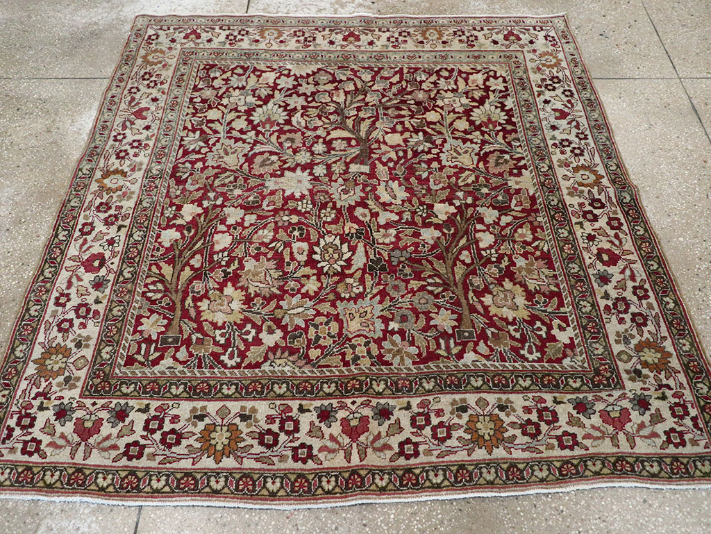 Vintage Persian Mashad Square Carpet, No.20328 - Galerie Shabab