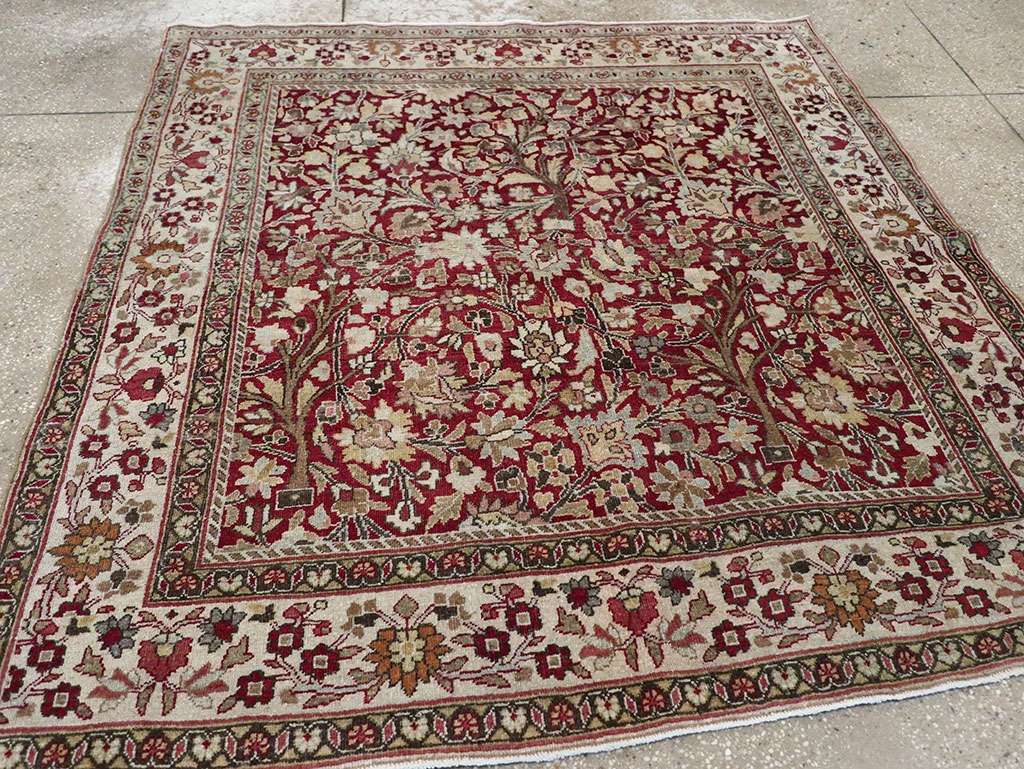 Vintage Persian Mashad Square Carpet, No.20328 - Galerie Shabab
