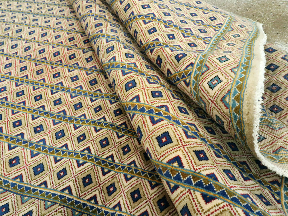 Vintage Persian Kashan Modernist Carpet, No.20334 - Galerie Shabab