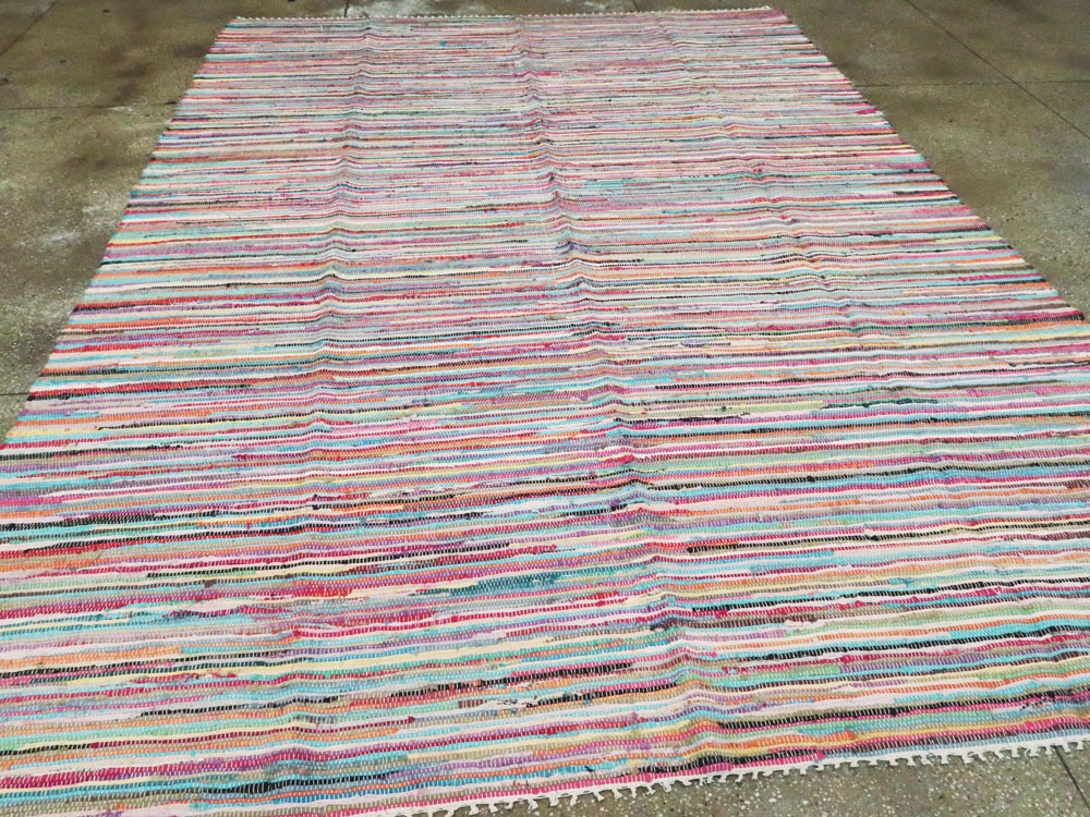 Vintage American Rag Rug, No.20340 - Galerie Shabab